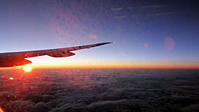 飛行機から日没